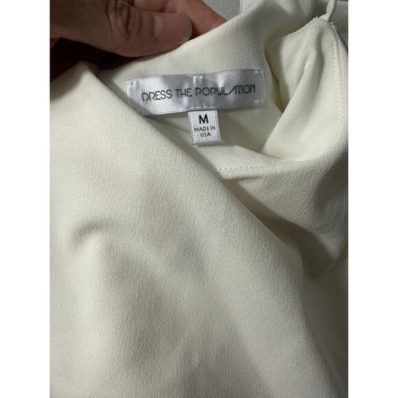 Dress the Population Beth Overlay Dress White Womens M Read - Picture 4 of 11